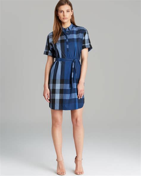 burberry blue plaid dress|Burberry long sleeve evening dresses.